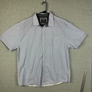 Company 81 Mens Size 4XL Button Down White Blue Short Sleeve